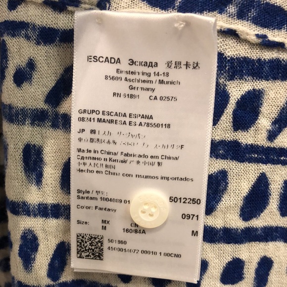 Escada Sport Santam Fantasy Printed Short-Sleeve Cardigan - Picture 9 of 9